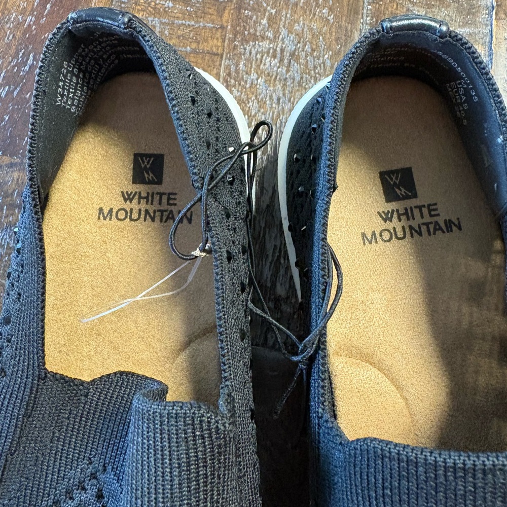 White Mountain Black Knit Slip-On Sneakers with Rhinestone Detail - Picture 2 of 3